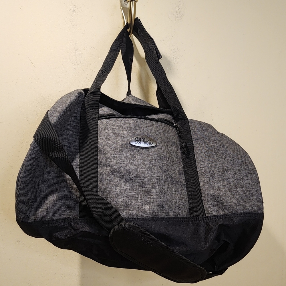 Bob Mackie Gray and Black Duffel Travel Bag